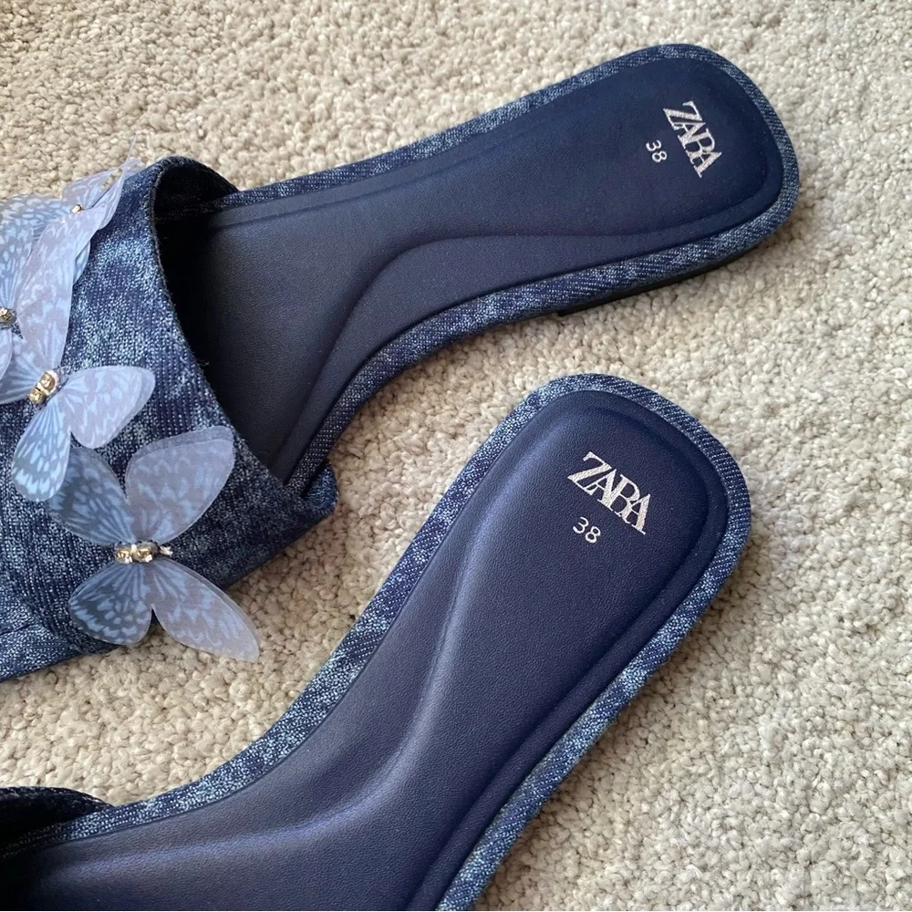 Zara Denim Butterfly Sandals - Picture 6 of 7